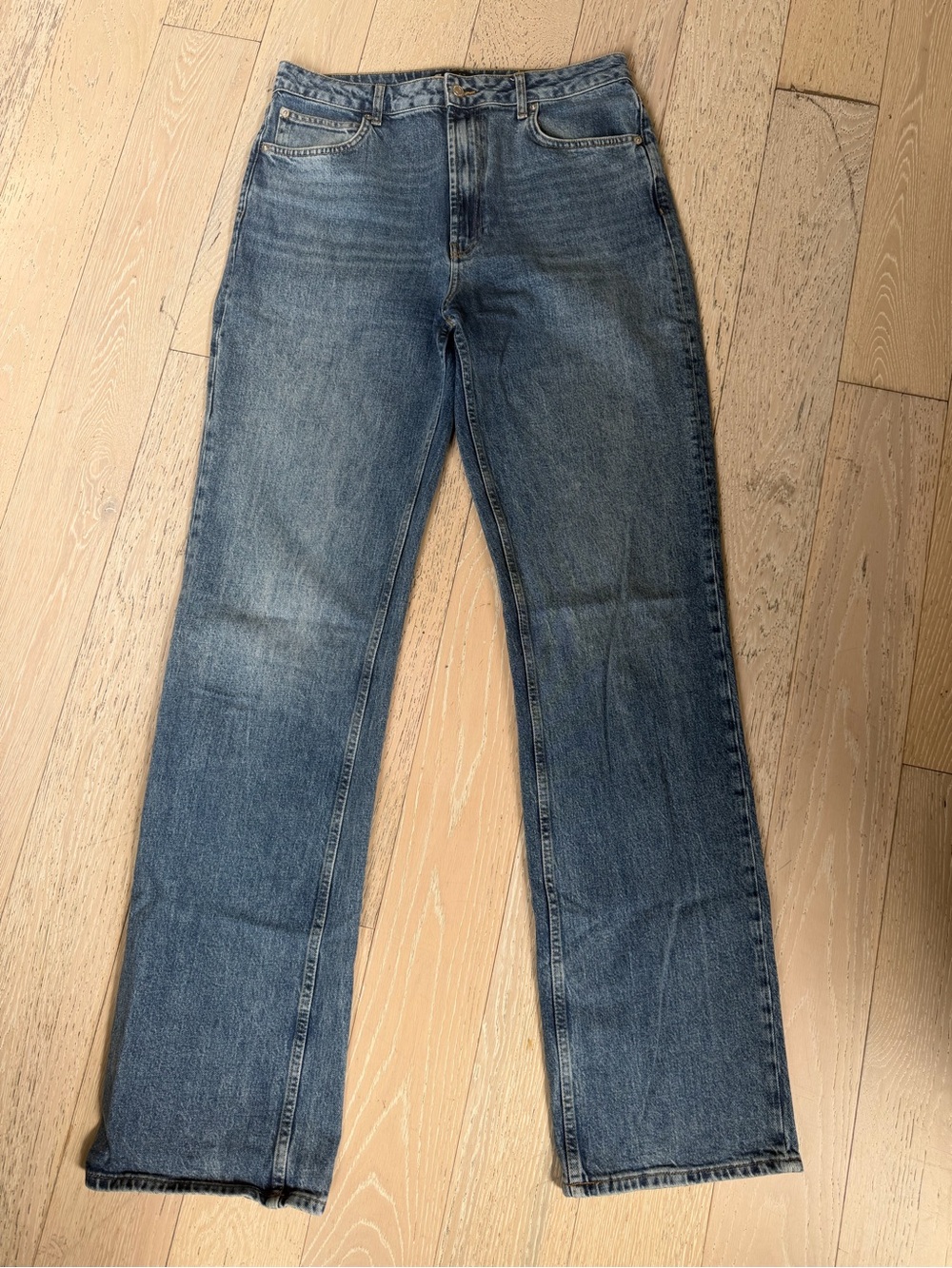 ASOS Women's 32”/38” TALL Straight-Leg Jeans in Medium Blue Wash